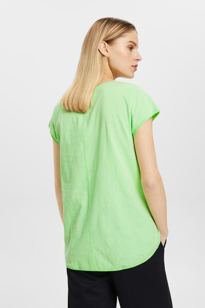 T-shirt in cotone fiammato, CITRUS GREEN, detail image number 3