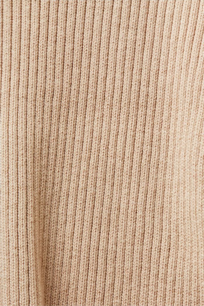 Pullover in maglia a coste, BEIGE, detail image number 4
