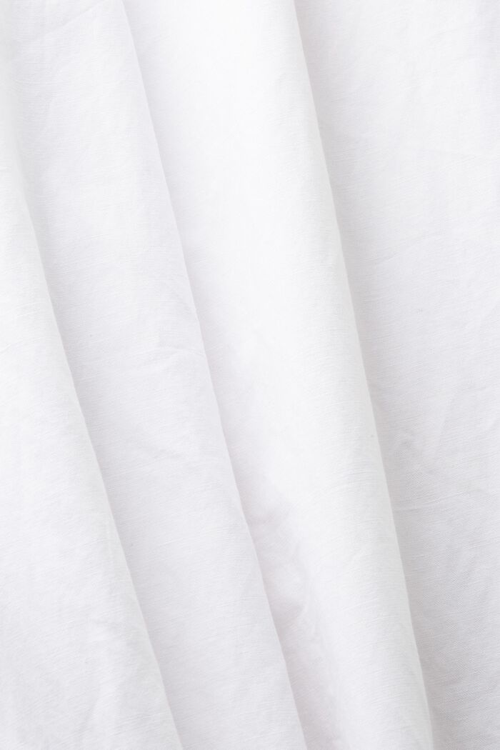 Pantaloni in cotone e lino, WHITE, detail image number 6