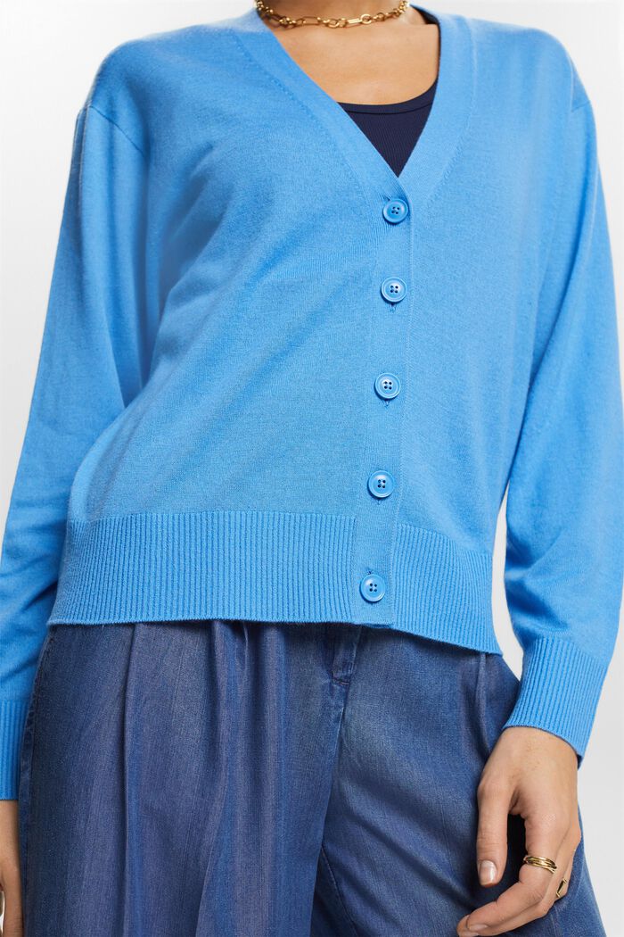 Cardigan melangiato in cashmere, BLUE, detail image number 3