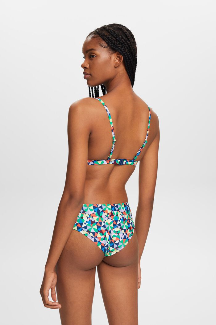 In materiale riciclato: top da bikini imbottito con motivo allover, GREEN, detail image number 2
