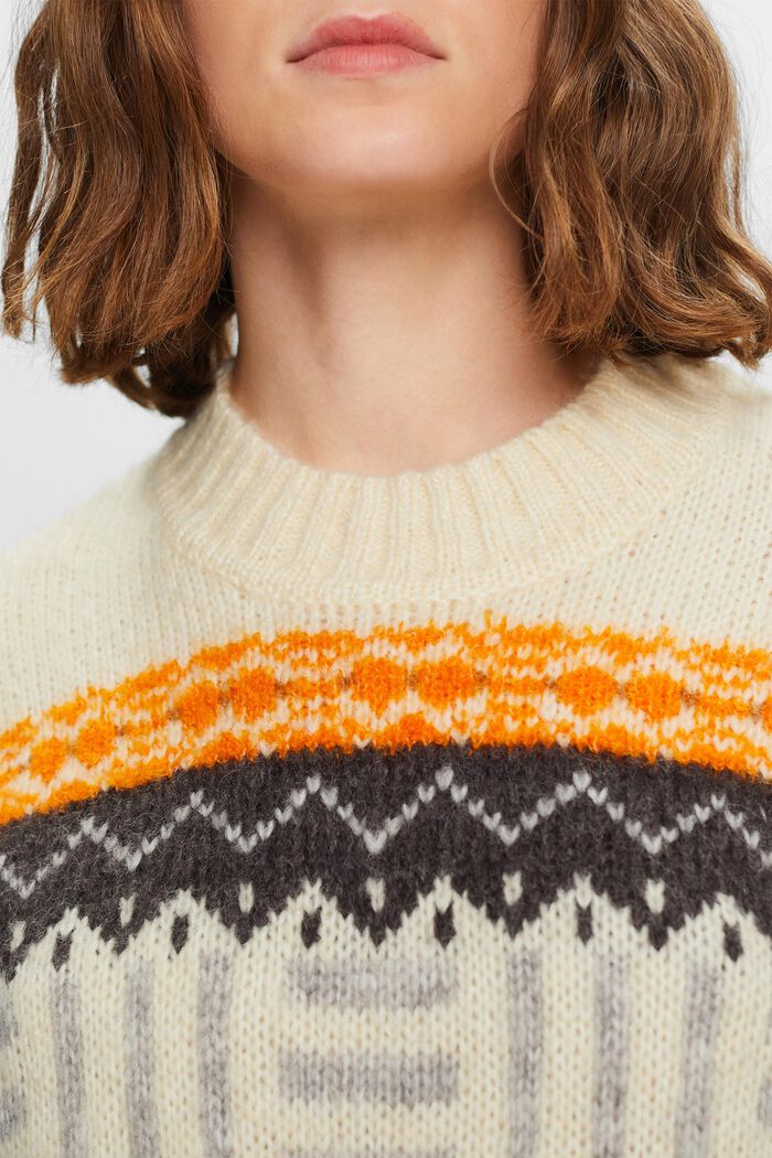 Pullover a girocollo in jacquard, ICE, detail image number 1
