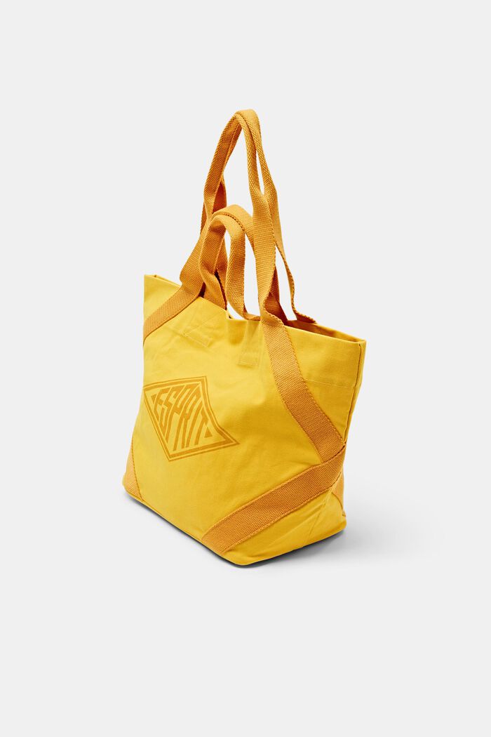 Tote bag in tela di cotone con logo, SUNFLOWER YELLOW, detail image number 2