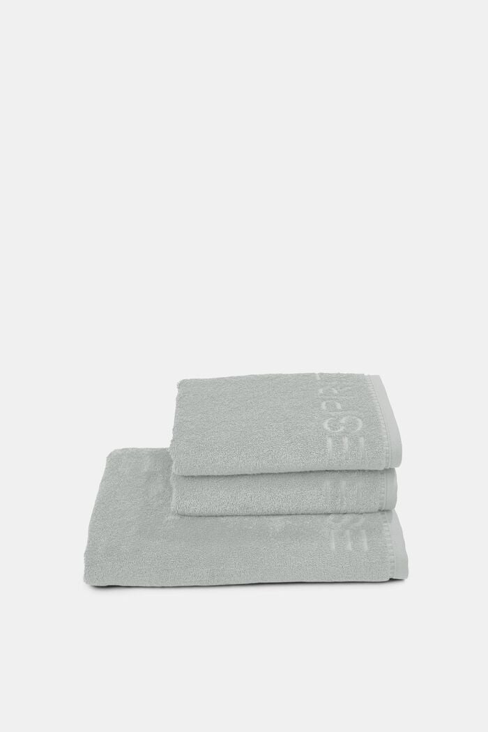 Con TENCEL™: set di 3 asciugamani in spugna, STONE, detail image number 2