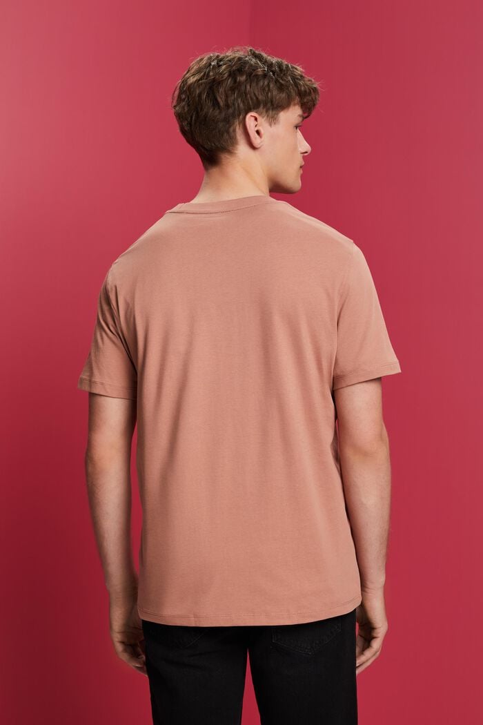 T-shirt girocollo con stampa, 100% cotone, DARK OLD PINK, detail image number 3