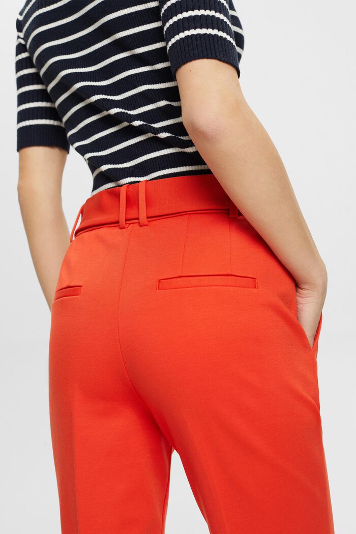 Pantaloni a vita alta con cintura, ORANGE RED, detail image number 4