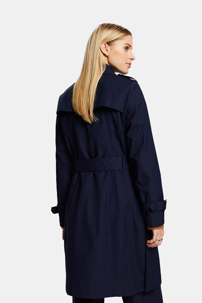 Trench a doppio petto con cintura, NAVY, detail image number 2