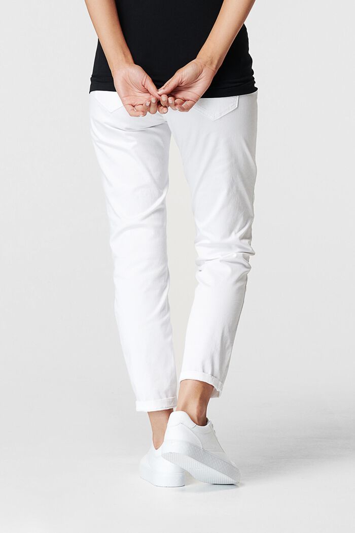 Pantaloni con fascia premaman, BRIGHT WHITE, detail image number 1