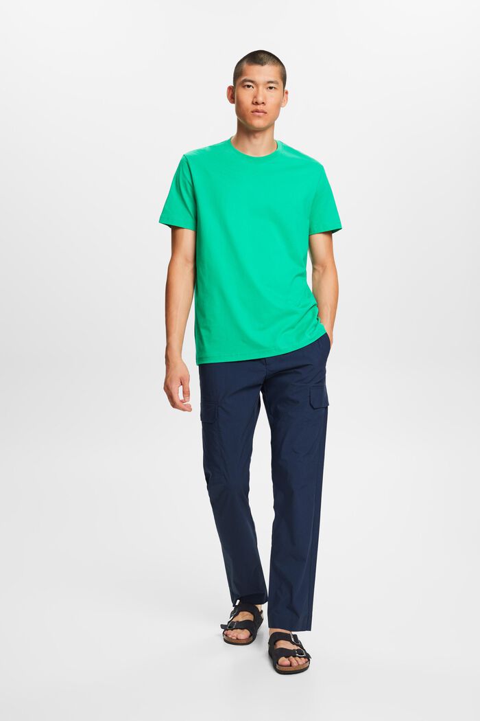 T-shirt girocollo in jersey di cotone Pima, GREEN, detail image number 5