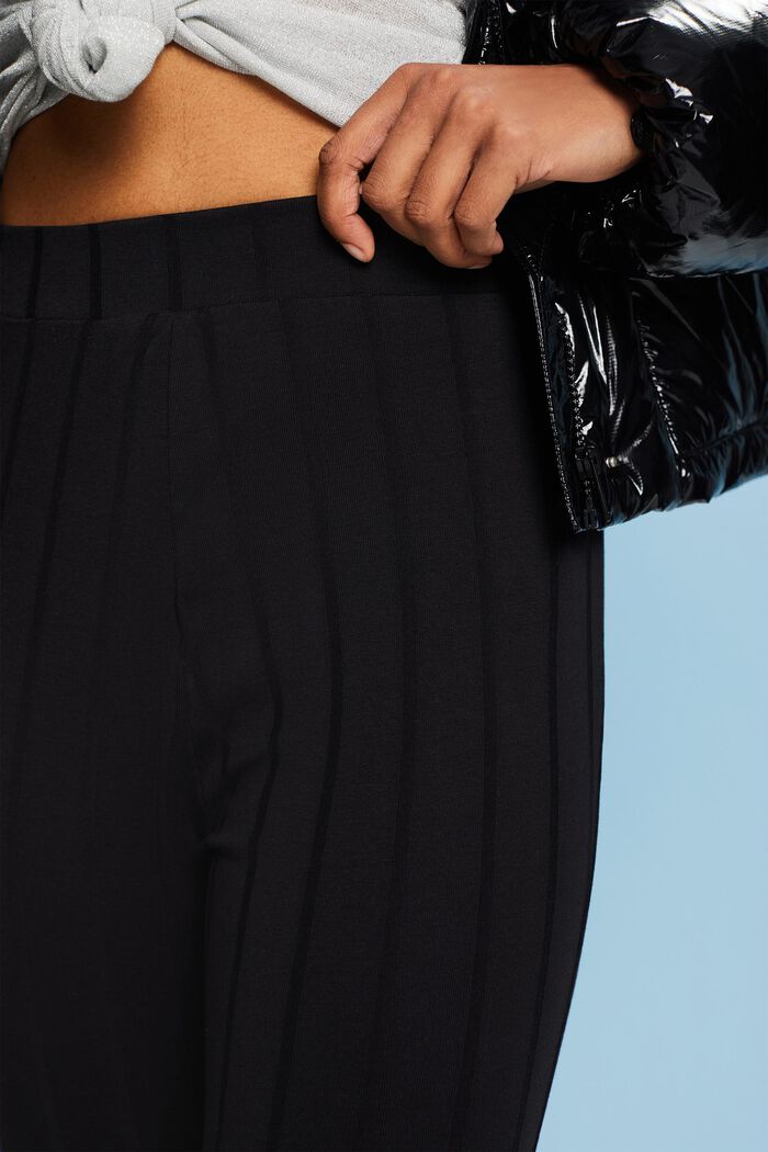 Pantaloni svasati in jersey a coste, BLACK, detail image number 2