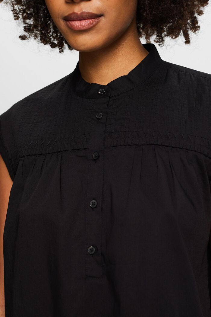 Blusa di cotone senza maniche, BLACK, detail image number 2