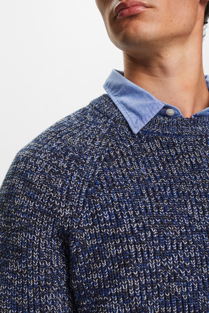 Pullover di cotone in maglia a coste, PETROL BLUE, detail image number 3