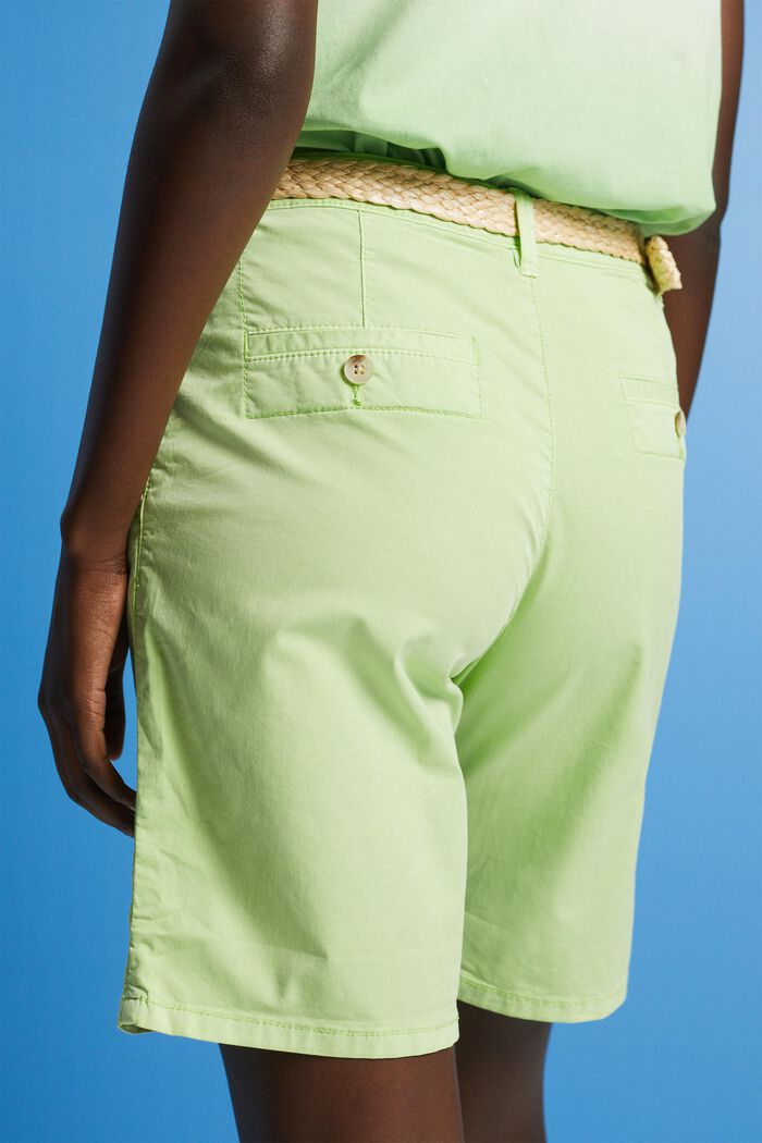 Shorts con cintura intrecciata in rafia, CITRUS GREEN, detail image number 2