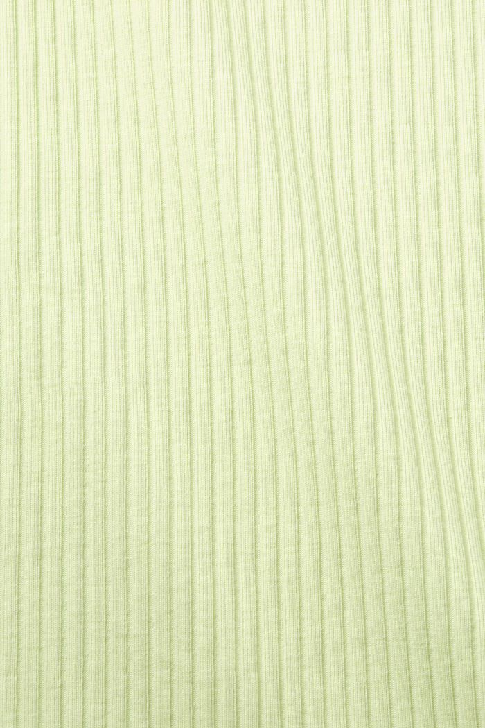 T-shirt a coste con orlo arricciato, LIME YELLOW, detail image number 5