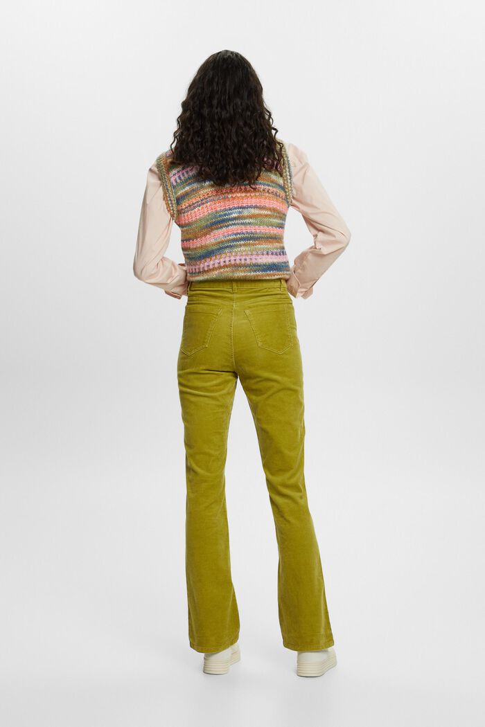 Pantaloni in fine velluto Bootcut Fit a vita alta, PISTACHIO GREEN, detail image number 3