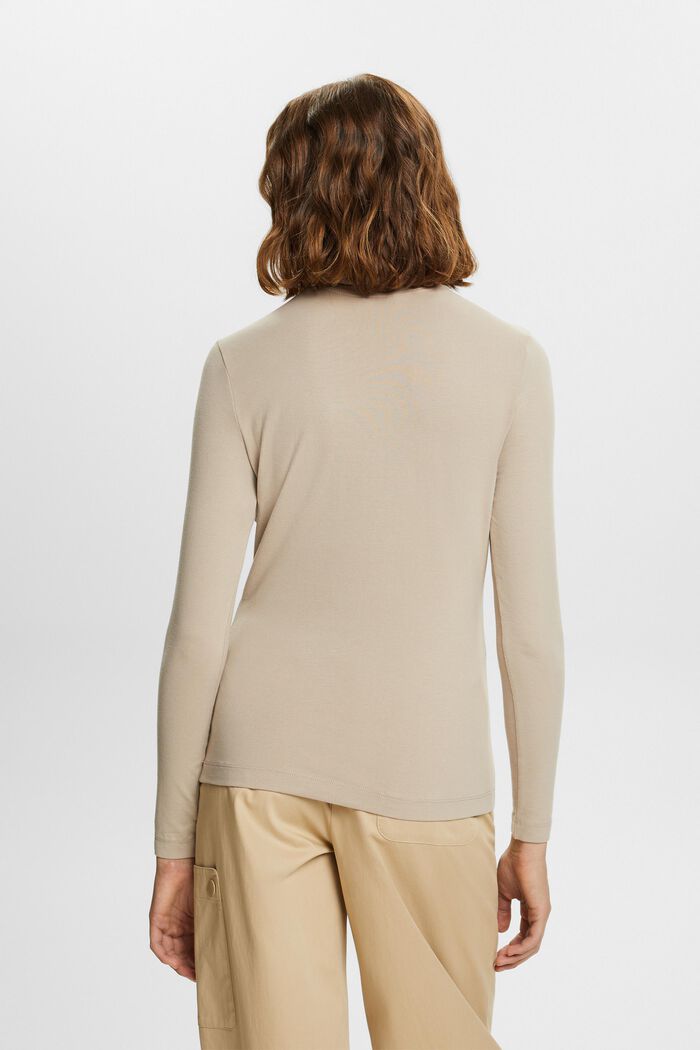 Maglia dolcevita in jersey, LIGHT TAUPE, detail image number 4