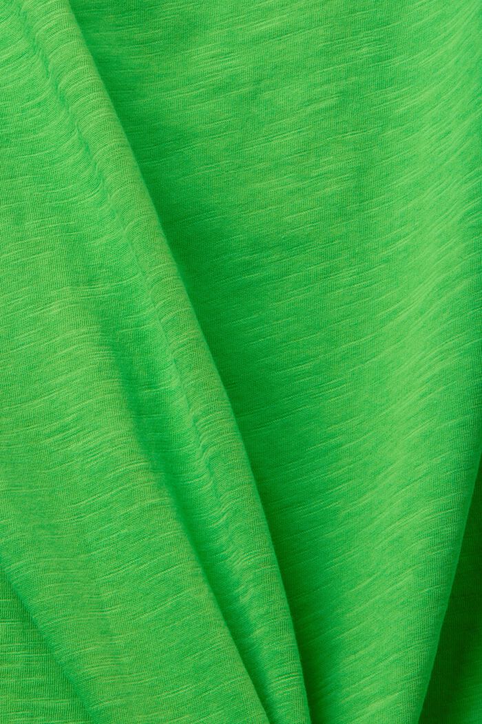 T-shirt in cotone con scollo a U, GREEN, detail image number 5