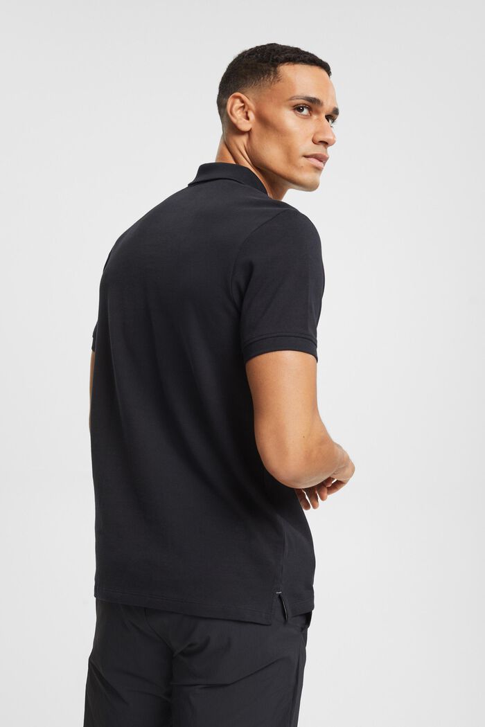 Camicia polo slim fit, BLACK, detail image number 3