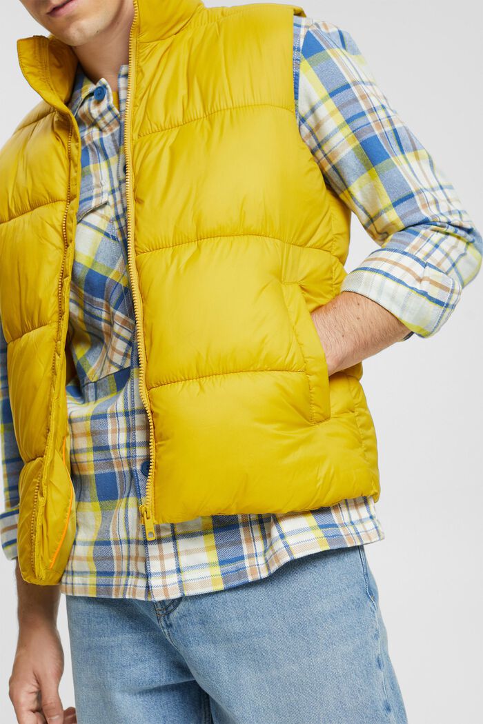 Gilet trapuntato, DUSTY YELLOW, detail image number 0