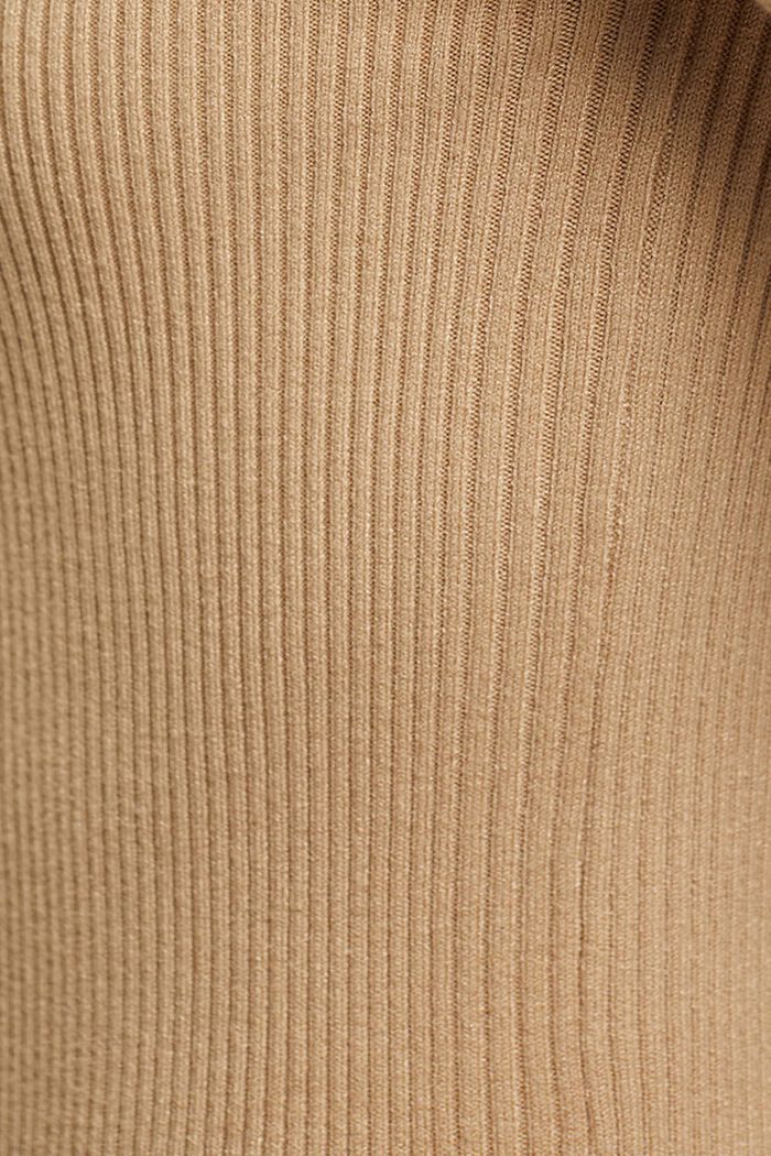 Pullover a manica corta a coste, SAND, detail image number 6