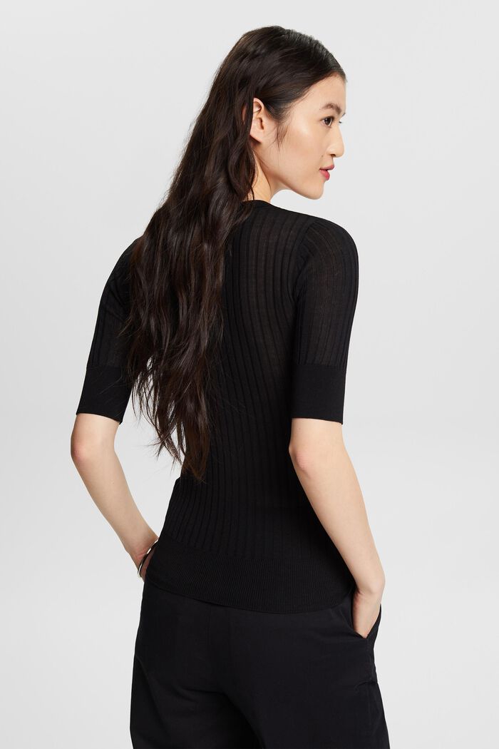 Pullover in maglia a coste, BLACK, detail image number 2