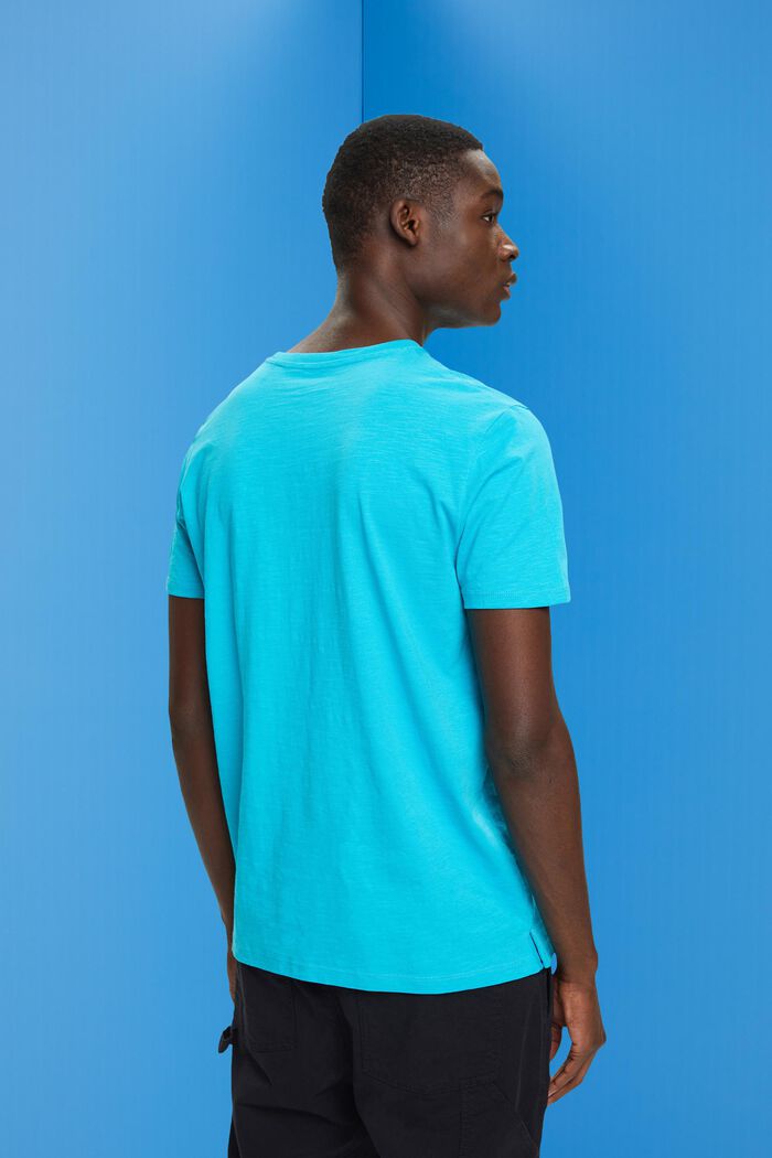 T-shirt in cotone con taschino, AQUA GREEN, detail image number 3