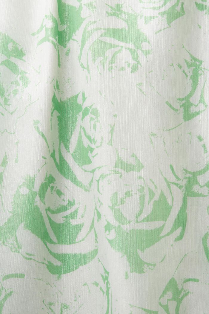 Maxi abito in chiffon stampato con spalle scoperte, CITRUS GREEN, detail image number 5