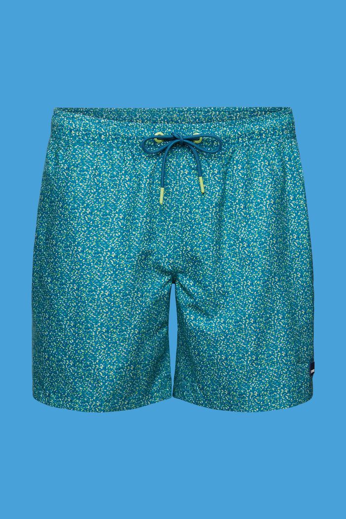Pantaloncini da bagno con stampa allover, TEAL BLUE, detail image number 5