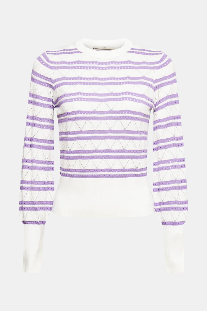 Pullover pointelle con righe, NEW OFF WHITE, overview