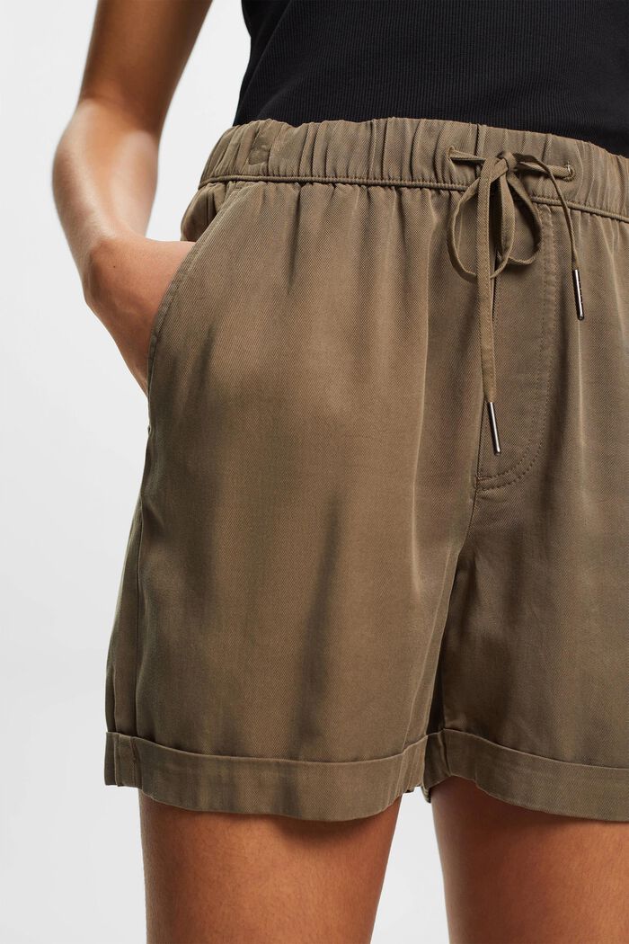 Pantaloncini in TENCEL™ con laccio in vita, KHAKI GREEN, detail image number 2