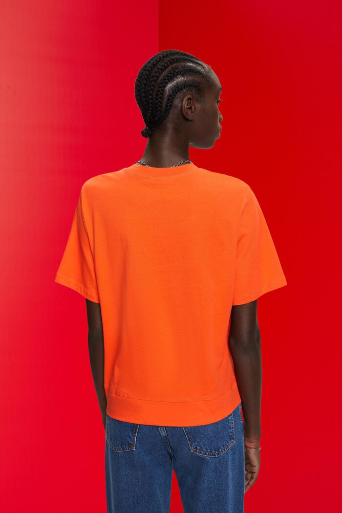 T-shirt di cotone, ORANGE RED, detail image number 3