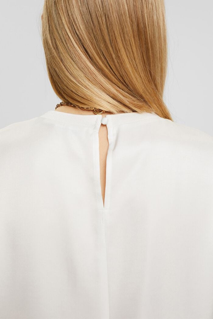 Blusa in raso, OFF WHITE, detail image number 2
