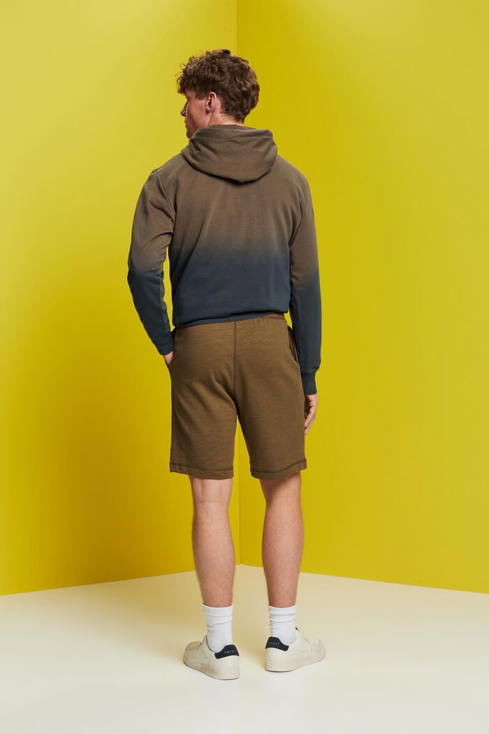 Shorts in felpa di cotone, KHAKI GREEN, detail image number 3