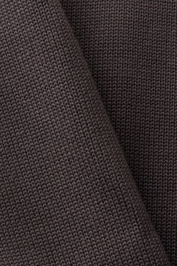 Pullover in cotone jacquard girocollo, DARK GREY, detail image number 5