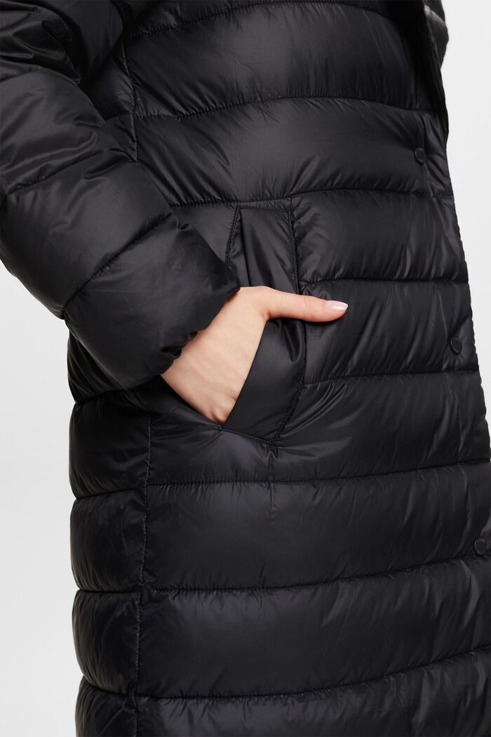 Riciclato: cappotto trapuntato con risvolto, BLACK, detail image number 3