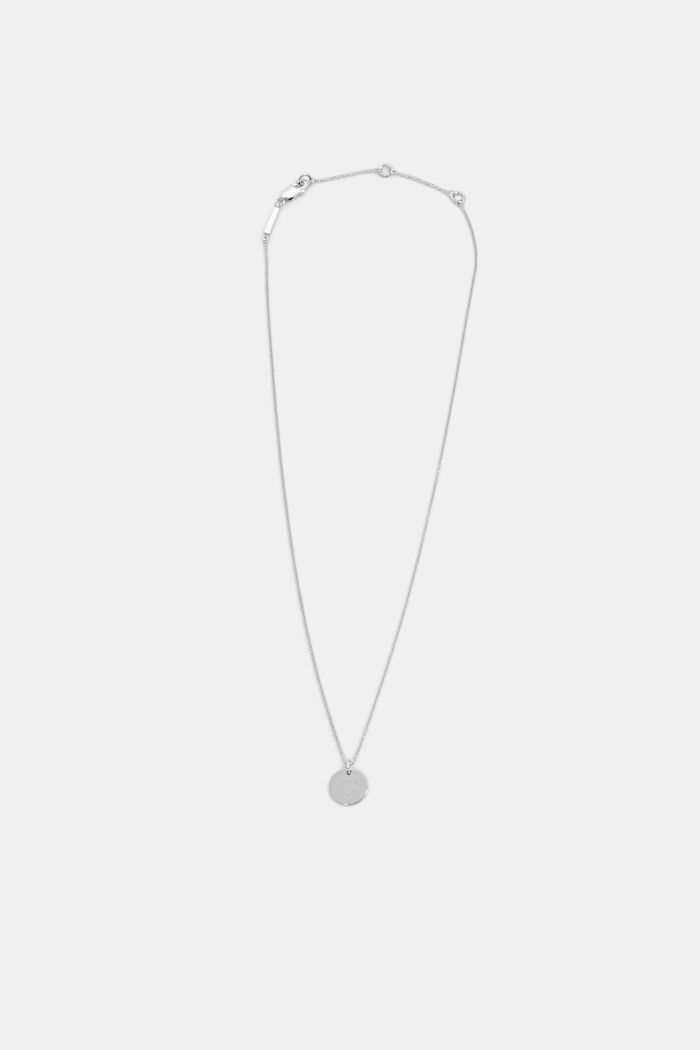 Collana in argento sterling con pendente inciso, SILVER, detail image number 0