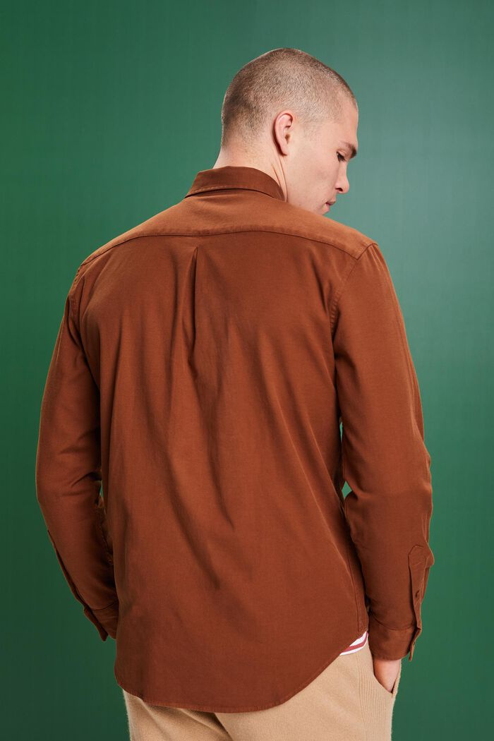 Camicia in twill regular fit, BARK, detail image number 3