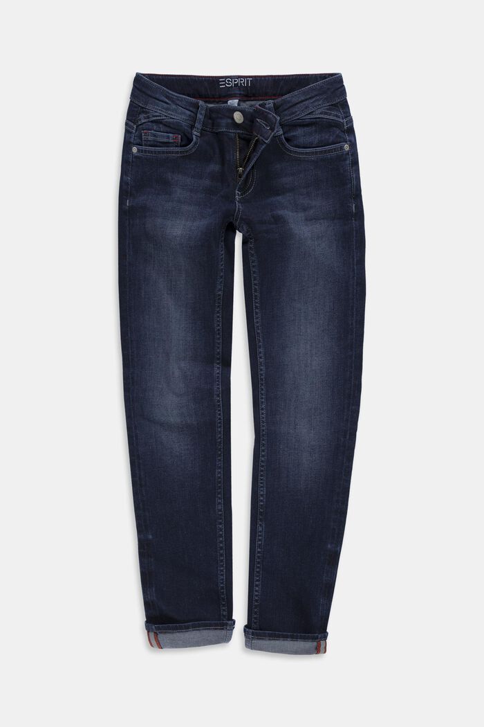 Jeans catarifrangenti con vita regolabile, BLUE DARK WASHED, overview