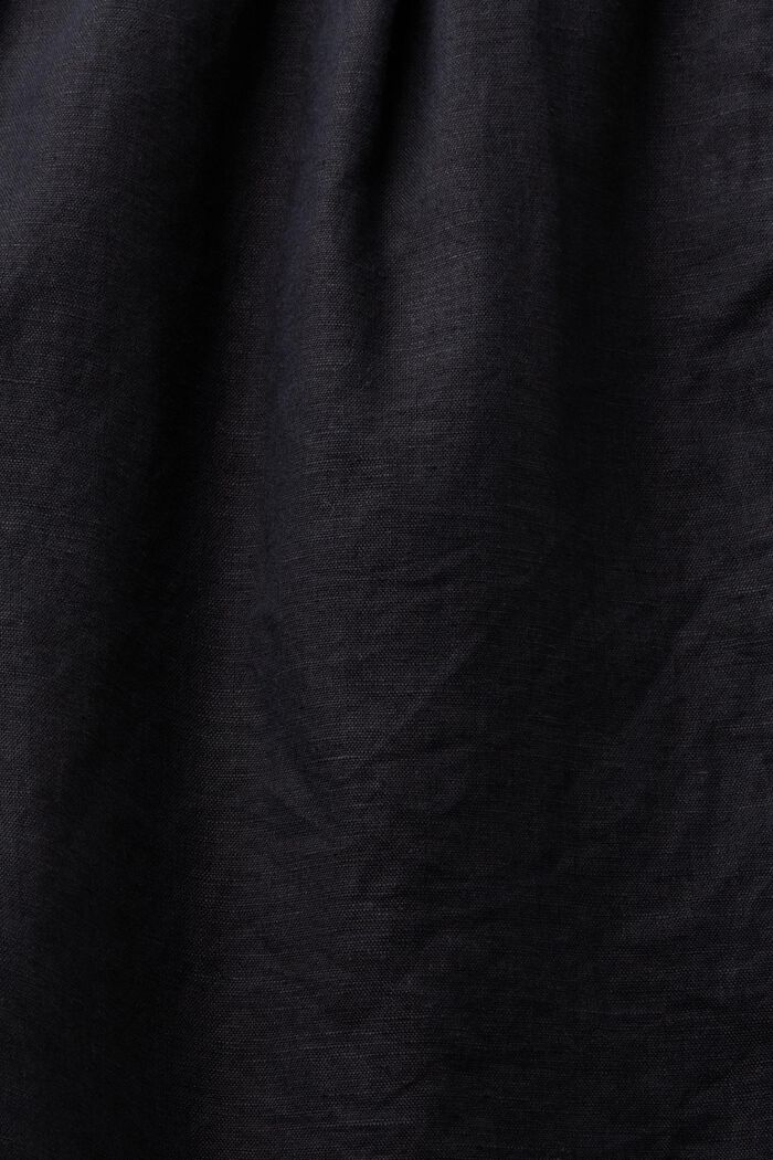 Pantaloncini da infilare in cotone e lino, BLACK, detail image number 6