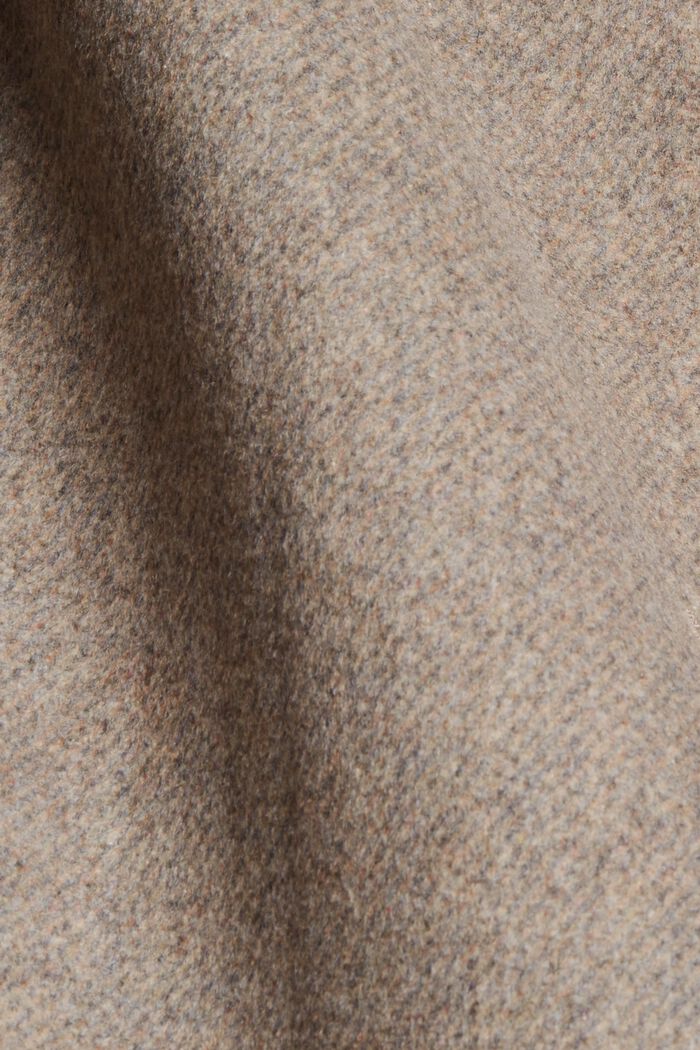 In misto lana: cappotto con collo alla coreana, TAUPE, detail image number 4