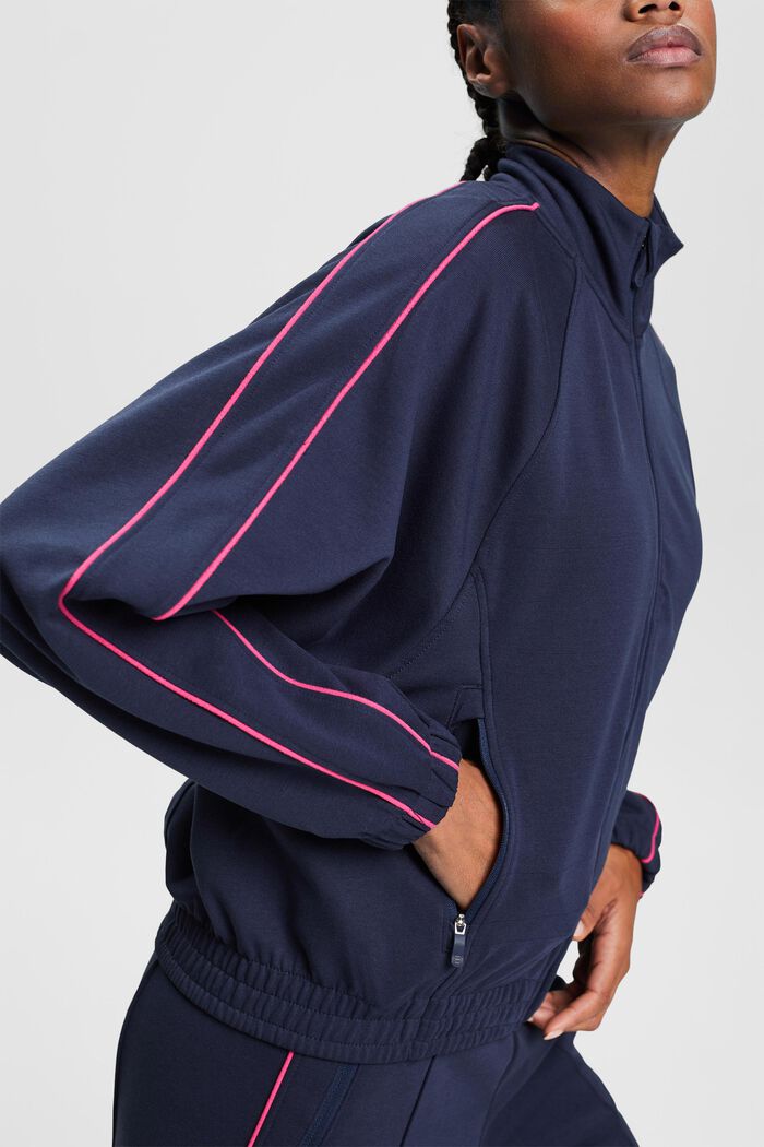 Cardigan active felpato, NAVY, detail image number 2