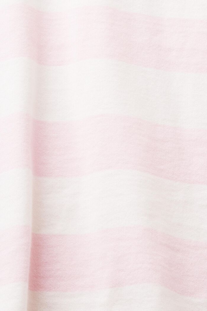T-shirt in cotone con logo a righe, PASTEL PINK, detail image number 5