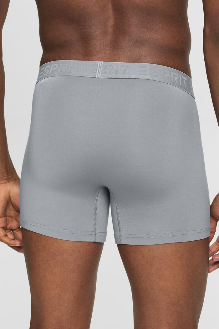 Shorts da uomo lunghi in microfibra elasticizzata, confezione multipla, DARK GREY, detail image number 1