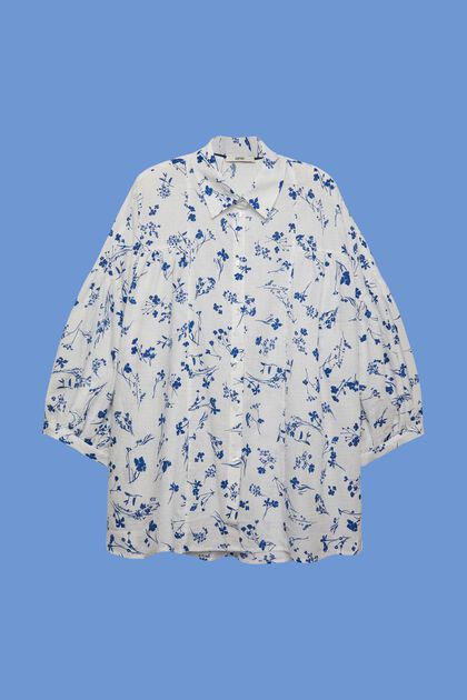 CURVY Camicia blusata oversize, 100% cotone