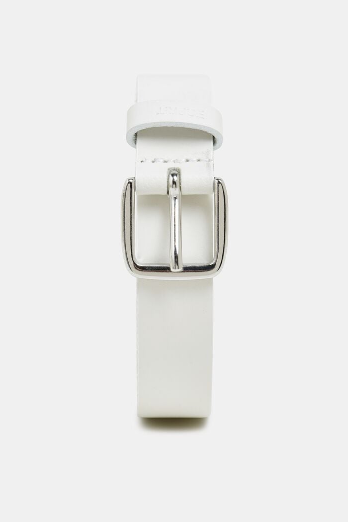 Cintura sottile in pelle, WHITE, detail image number 0
