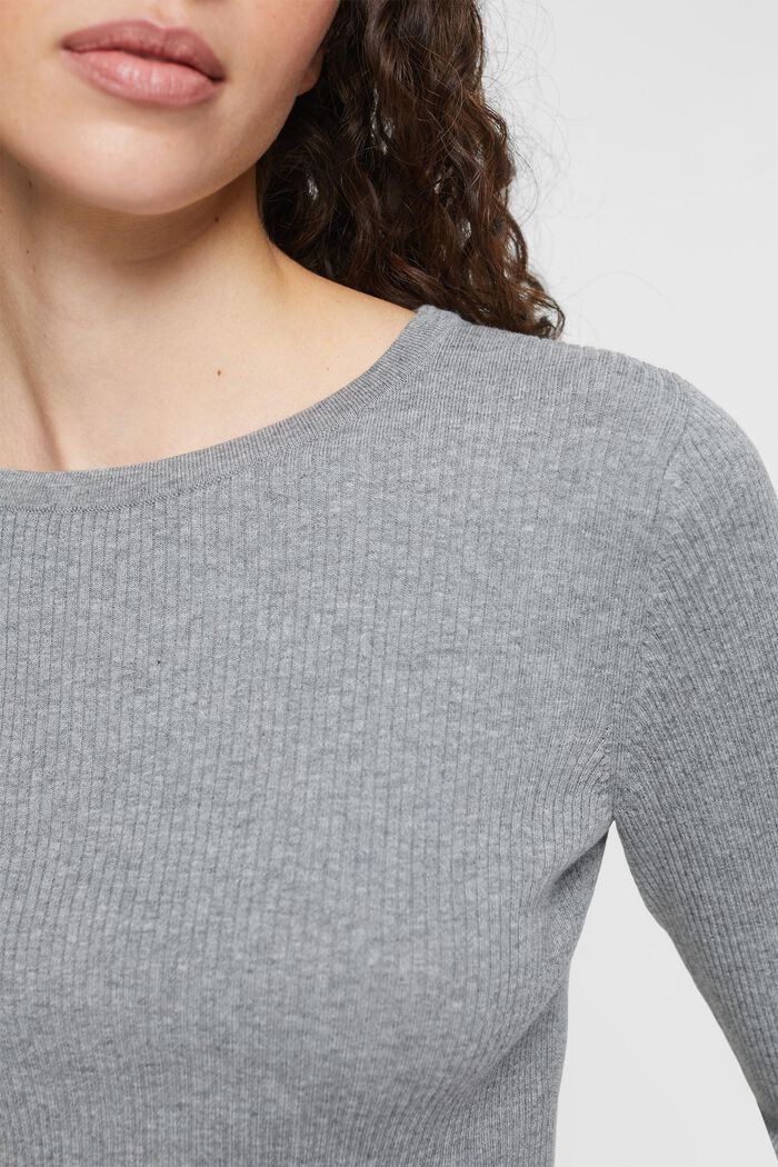Pullover con effetto a coste, MEDIUM GREY, detail image number 2