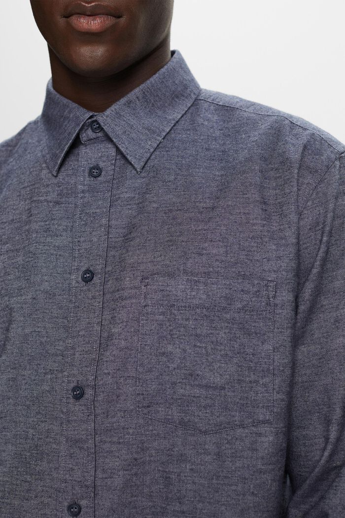 Camicia screziata, 100% cotone, NAVY, detail image number 1