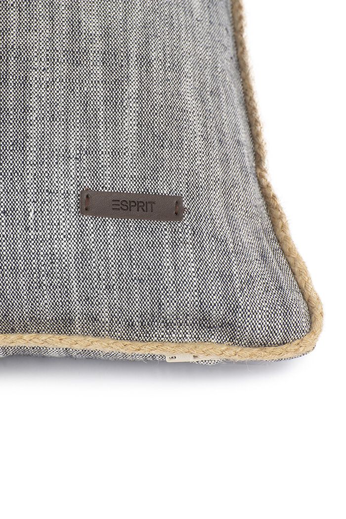 Fodera per cuscino decorativo in misto lino e cotone, ANTHRACITE, detail image number 1