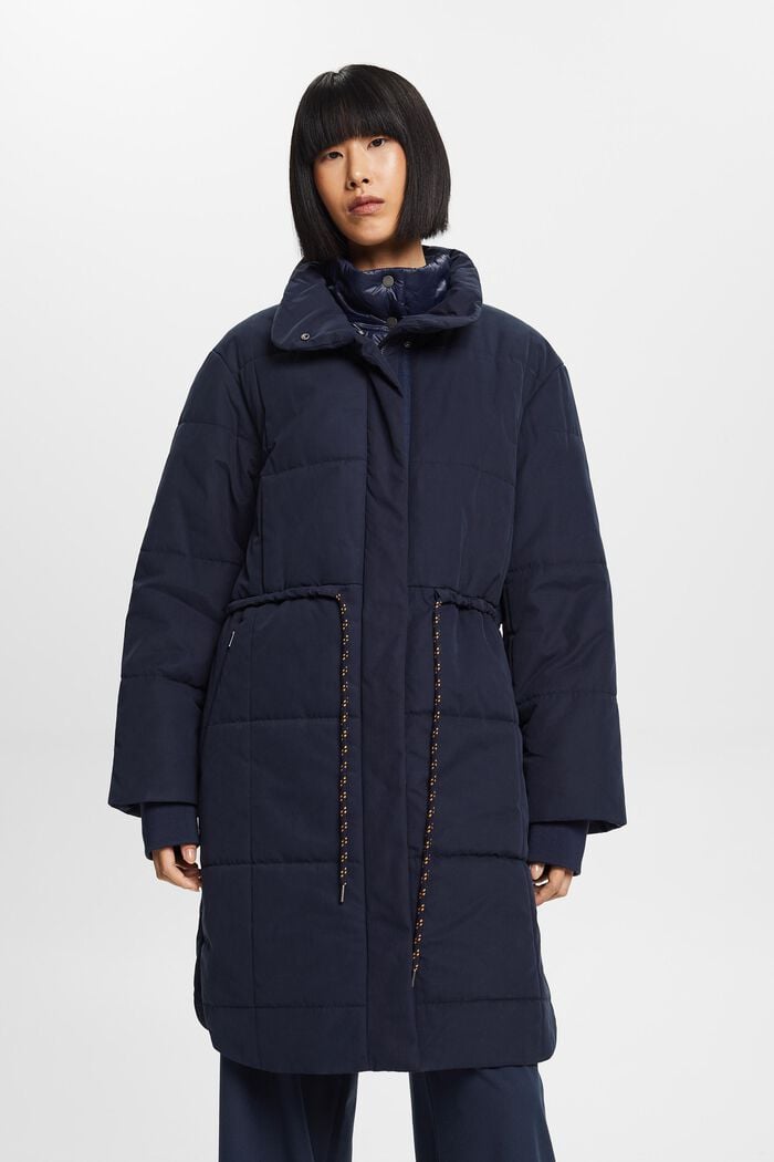 Riciclato: cappotto trapuntato con fodera in pile, NAVY, detail image number 1