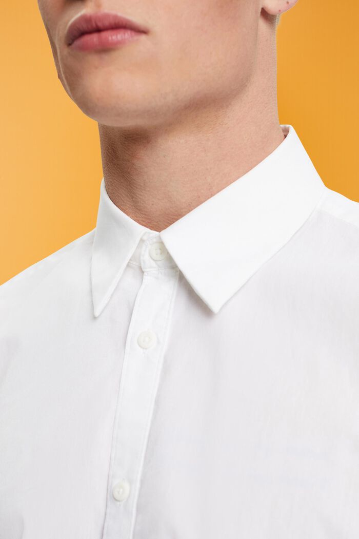 Camicia slim fit in cotone, WHITE, detail image number 2